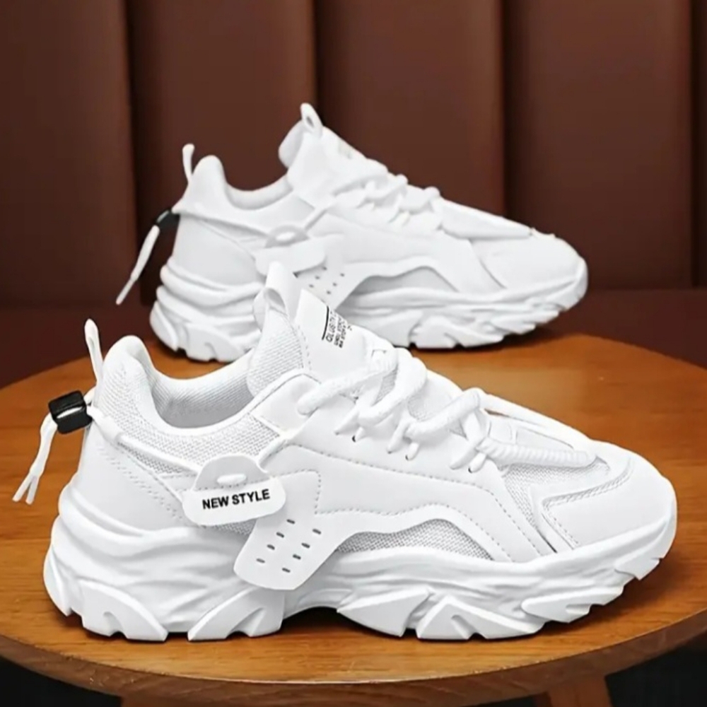 Men White Chunky Sneakers
